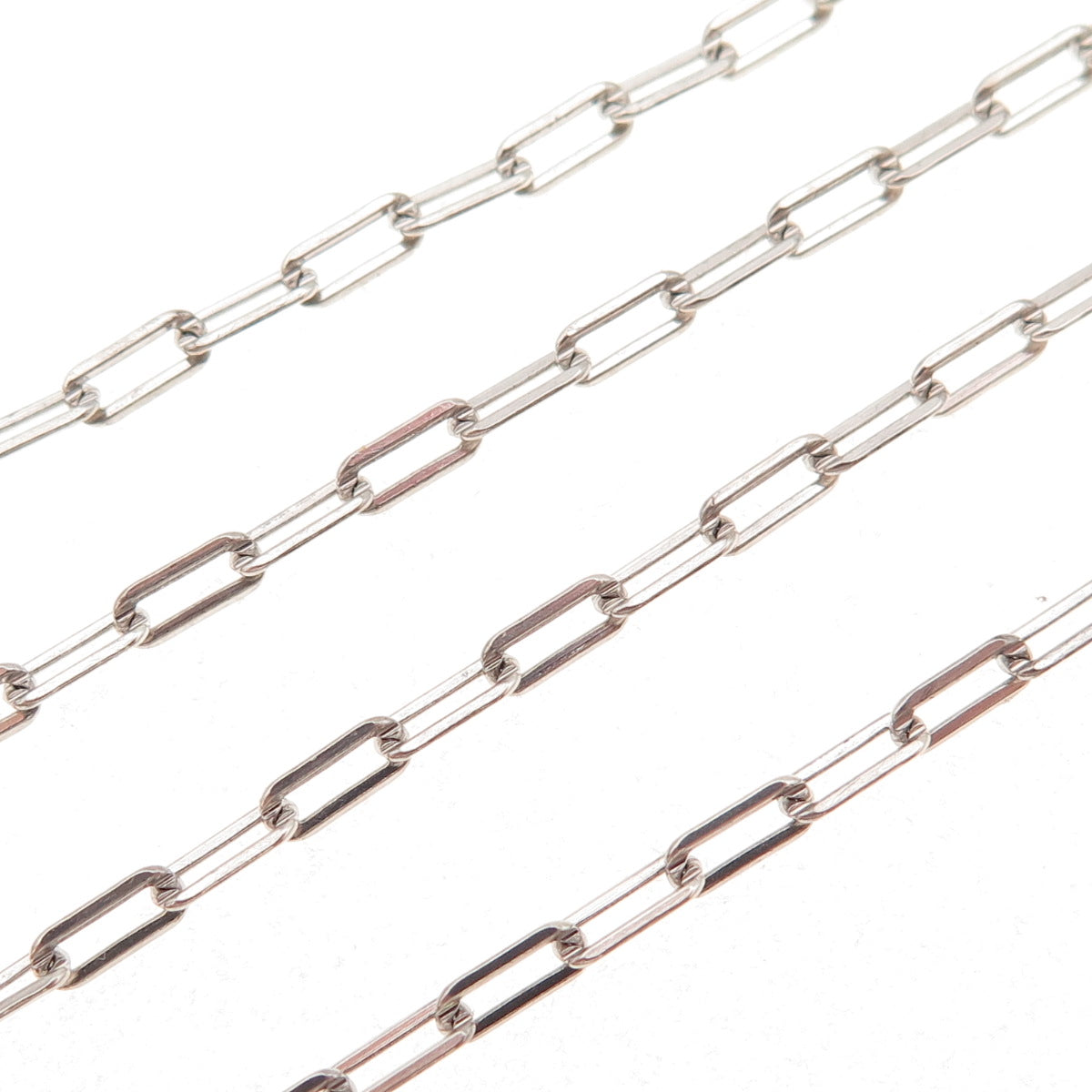 925 Sterling Silver Paperclip Chain Necklace 20-22"