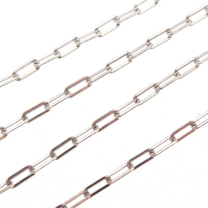 925 Sterling Silver Paperclip Chain Necklace 20-22"