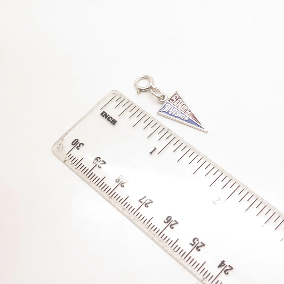 925 Sterling Silver Vintage Kinney Enamel "South Division" Charm Pendant