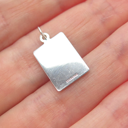 925 Sterling Red Enamel Come Little Closer My Little Mouse Minimalist Pendant