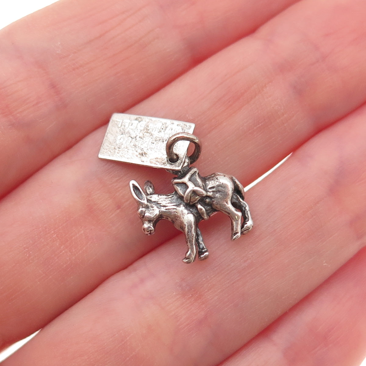Bell Trading Post Old Pawn 925 Sterling Vintage Turquoise Donkey Charm Pendant