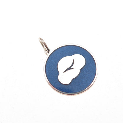 925 Sterling Silver Blue Enamel Cloud Charm Pendant