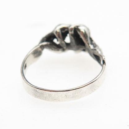 925 Sterling Silver Vintage Erotic Scene Oxidized Ring Size 9.75
