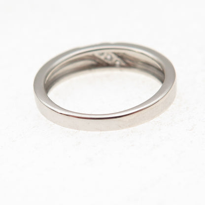 925 Sterling Silver Round-Cut C Z Band Ring Size 6