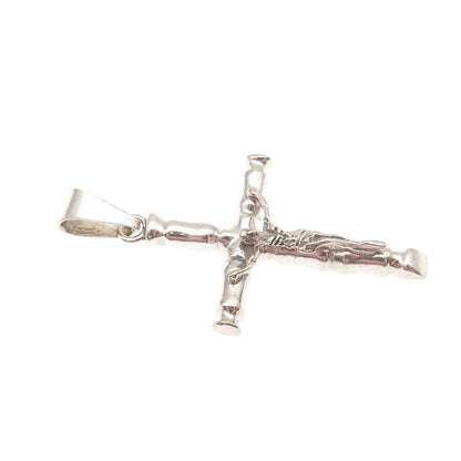 925 Sterling Silver Vintage Mexico Crucifix Cross Pendant