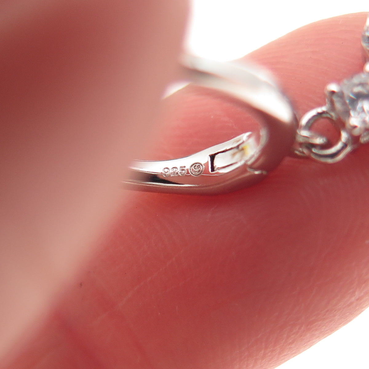 925 Sterling Silver Radiant & Round-Cut C Z Dangle Earrings