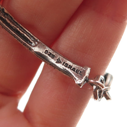 Silpada Sterling Silver Vintage Modernist Knot Oxidized Bar Link Bracelet 7.5"