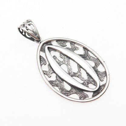 925 Sterling Silver Vintage Letter O Initial Modernist Oxidized Pendant