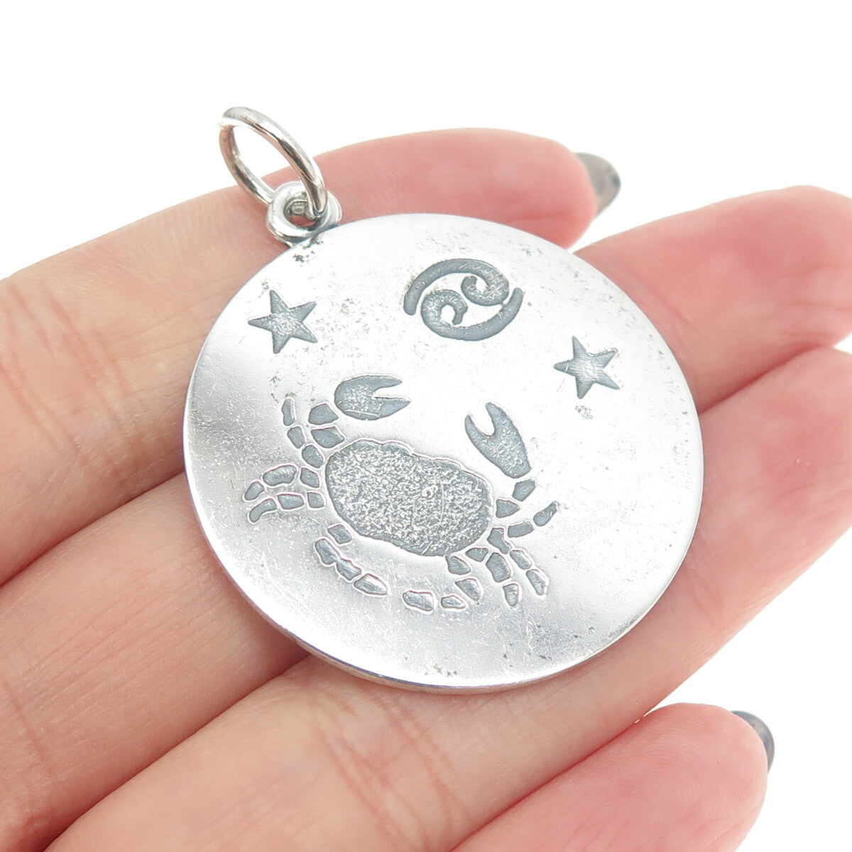 CHARLES THOMAE 925 Sterling Silver Vintage Cancer Zodiac Sign Pendant