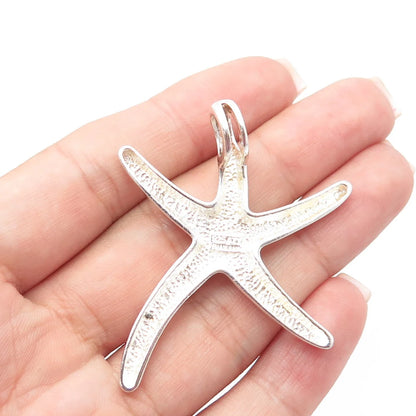 925 Sterling Silver Vintage Starfish Slide Pendant
