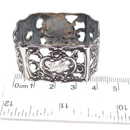 800 Silver Antique Art Deco European Engraved Jutta Napkin Ring Holder