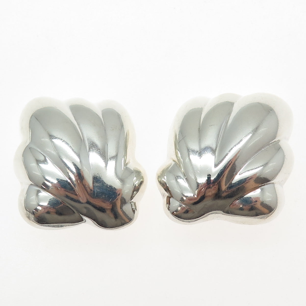 ORQUIDIA 950 Silver Vintage Mexico Modernist Clip On Earrings
