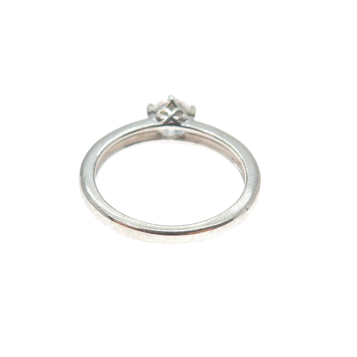925 Sterling Silver Round-Cut C Z Engagement Ring Size 8.25