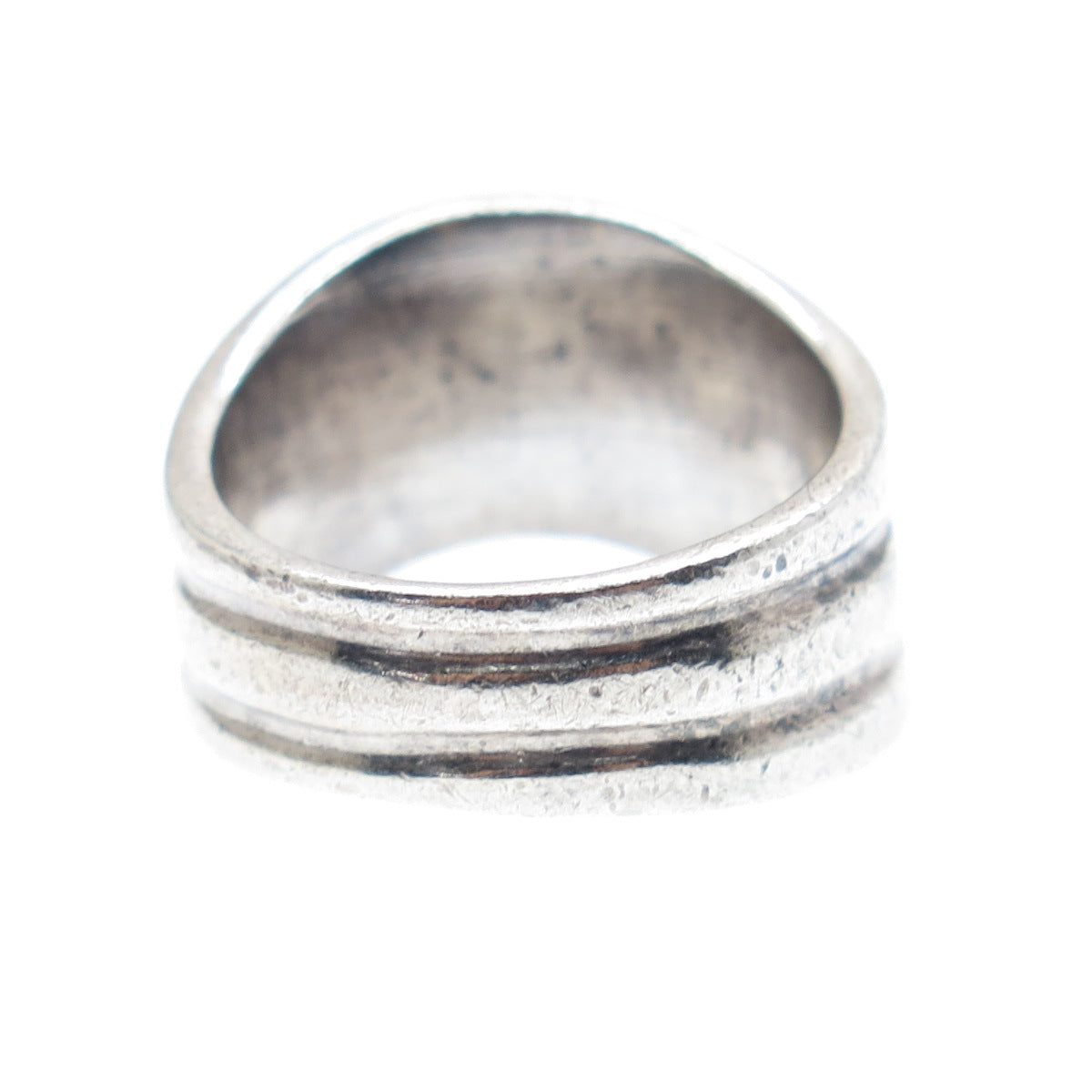 925 Sterling Silver Vintage Modernist Wavy Ring Size 5