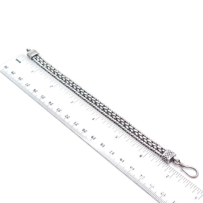 925 Sterling Silver Vintage Wheat Link Bracelet 7"