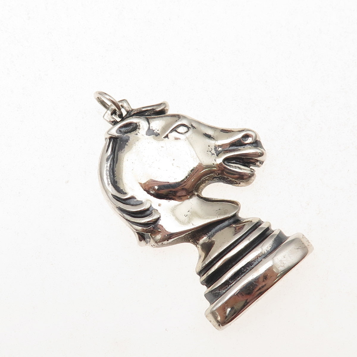 Danecraft 925 Sterling Silver Vintage Knight Chess Piece Oxidized Pendant