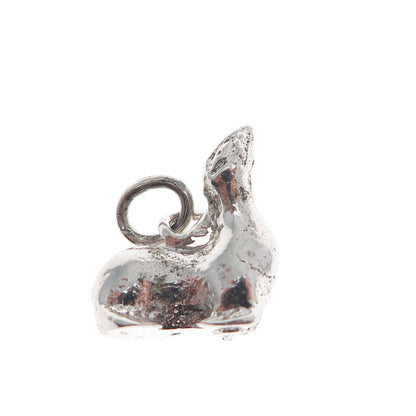 925 Sterling Silver Vintage Fur Seal 3D Charm Pendant