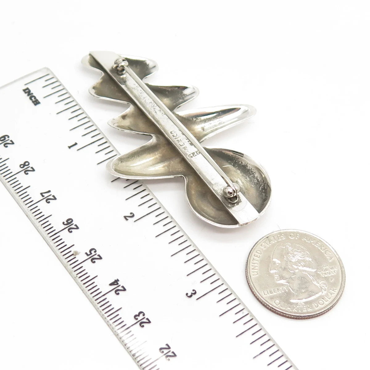925 Sterling Silver Vintage Mexico Zig Zag Pin Brooch