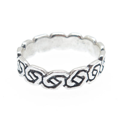 925 Sterling Silver Vintage Celtic Knot Oxidized Band Ring Size 9