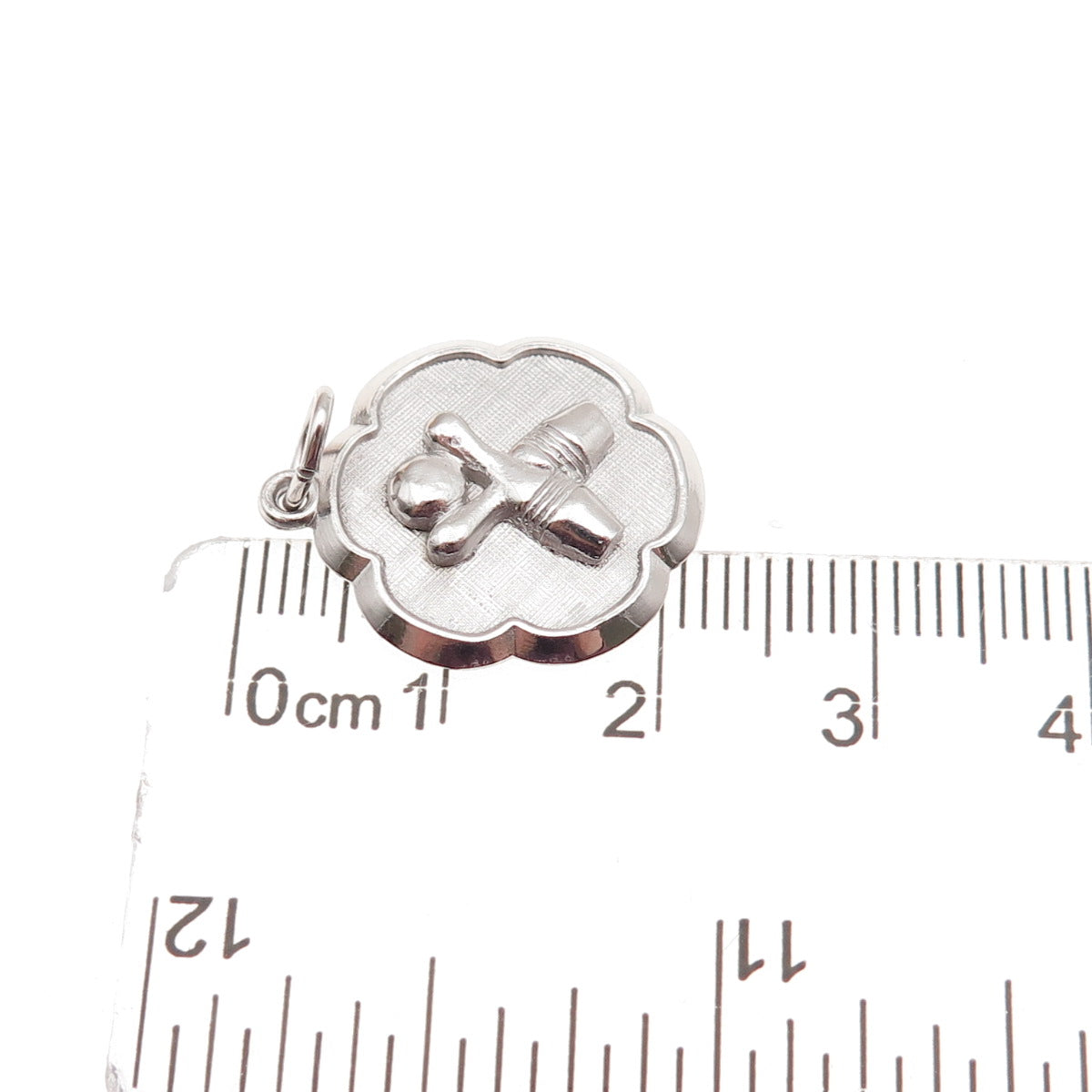 925 Sterling Silver Vintage Bowling Ball & Pins Mini Charm Pendant