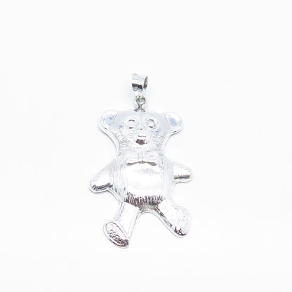 925 Sterling Silver Vintage Teddy Bear Pendant