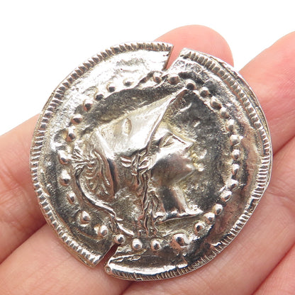 800 Silver Vintage Athena Greek Goddess Pin Pendant