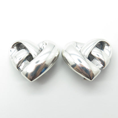 ESPO Joseph Esposito 925 Sterling Silver Vintage Heart Clip On Earrings