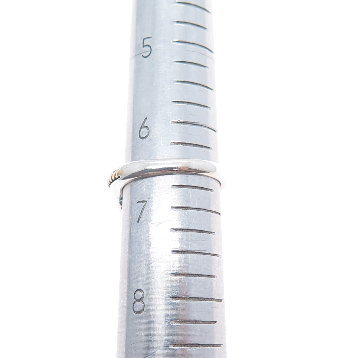 TIFFANY & CO. 925 Sterling Silver 18K Gold Vintage 1990 Crisscross Ring Size 6.5