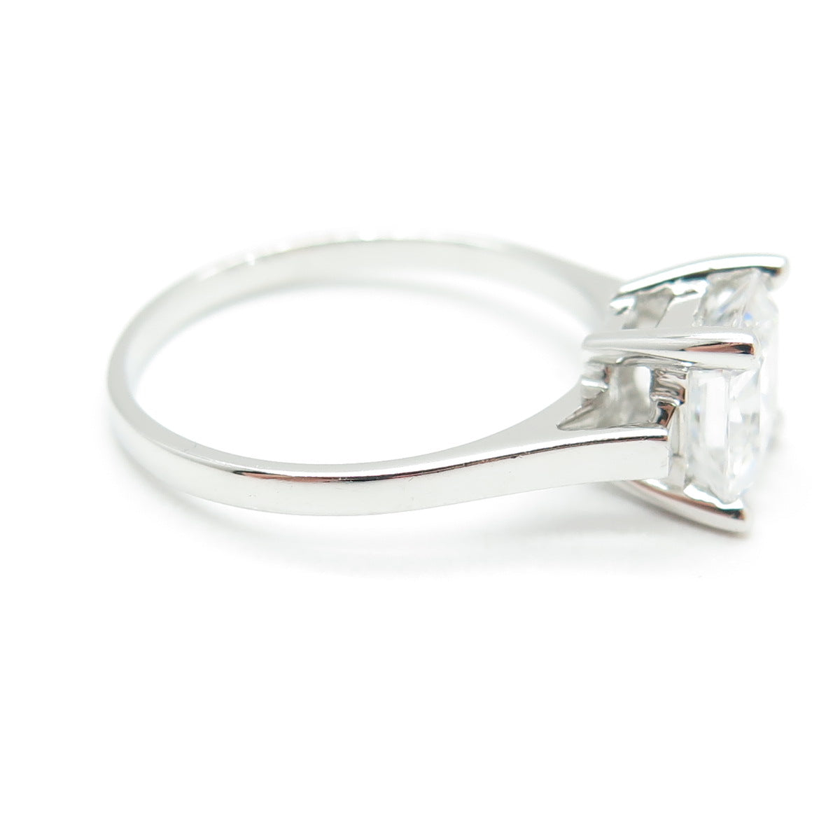 925 Sterling Silver Princess-Cut C Z Engagement Ring Size 9.25