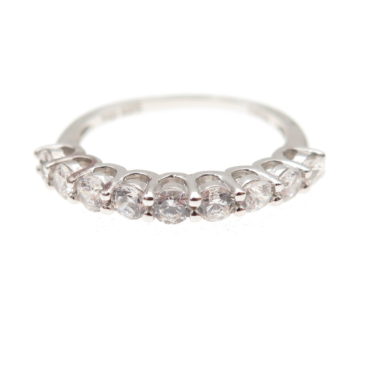 925 Sterling Silver Round-Cut C Z Stackable Ring Size 5