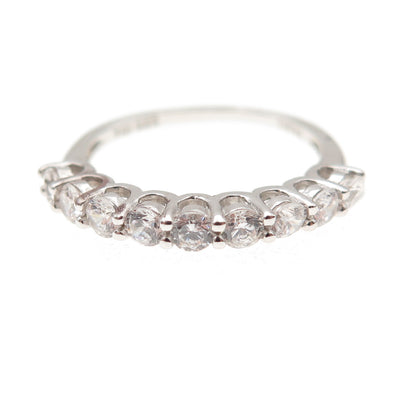 925 Sterling Silver Round-Cut C Z Stackable Ring Size 5