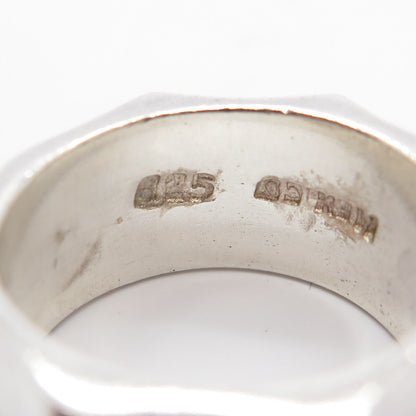925 Sterling Silver Vintage Mexico Gear Band Ring Size 7.5