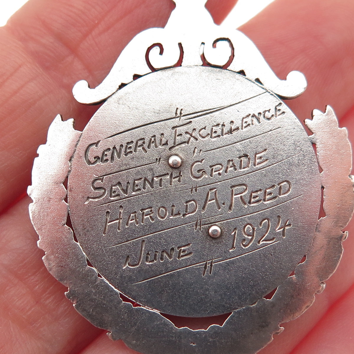 925 Sterling Antique Masonic Knight Templar General Excellence Medal Pendant