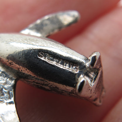 925 Sterling Silver Vintage Pinguin Minimalist 3D Charm Pendant