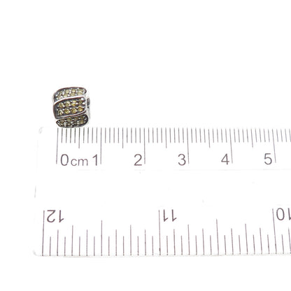 CHAMILIA 925 Sterling Silver Round-Cut Canary C Z Petal Slide Bead Charm