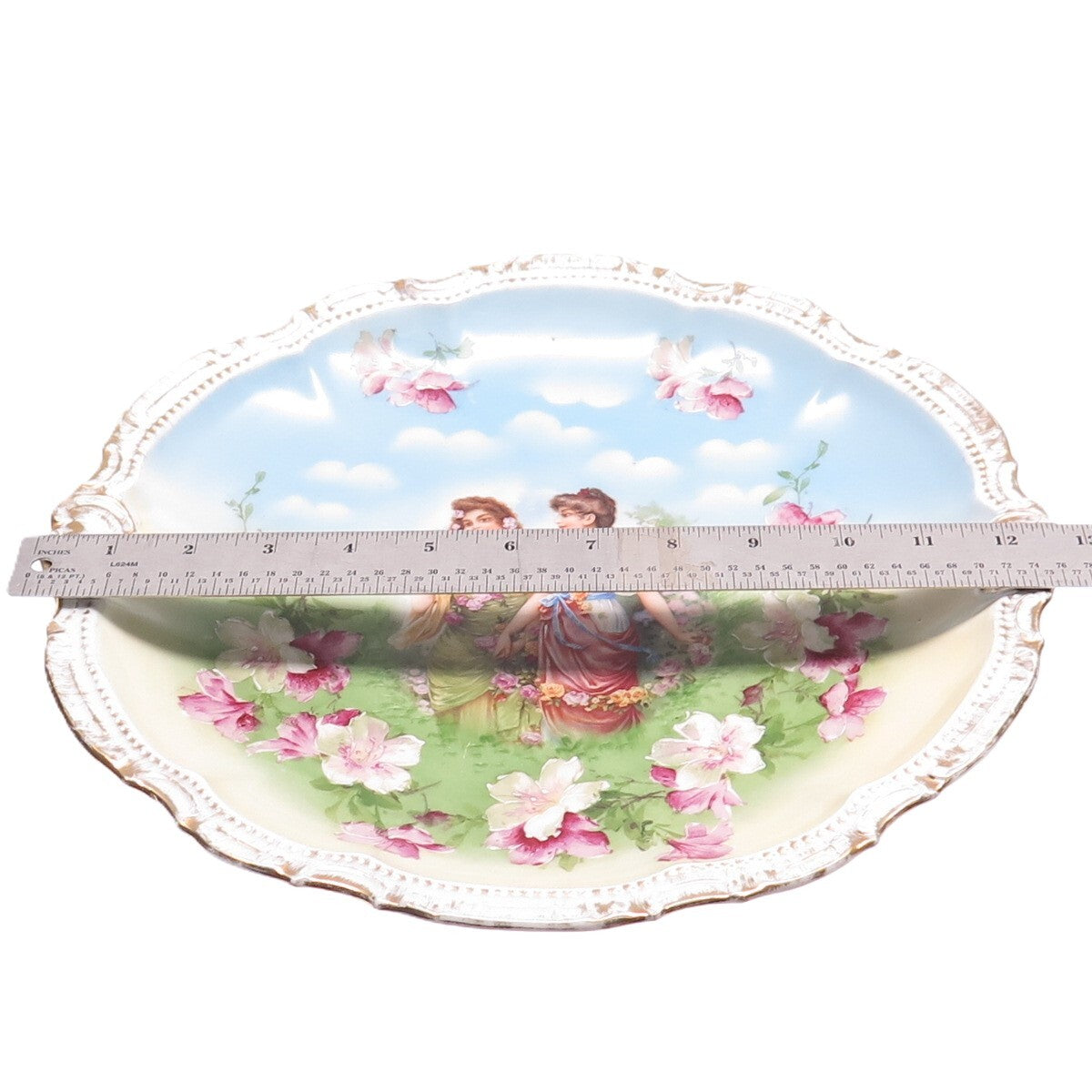 PORZELLANFABRIK MOSCHENDORF Antique Germany Flora Porcelain Cabinet Plate