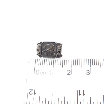 METAL ARTS CO. 925 Sterling Silver Vintage Scientist Oxidized Minimalist Brooch