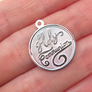 925 Sterling Silver Vintage Holy Communion Charm Pendant