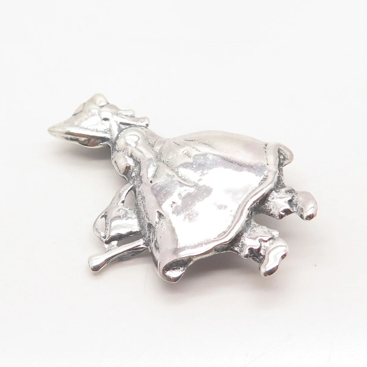925 Sterling Silver Vintage Girl w/ Water Can Pin Brooch