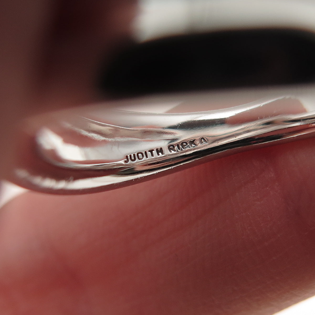 Judith Ripka 925 Sterling Silver Modernist Wavy Ring Size 6