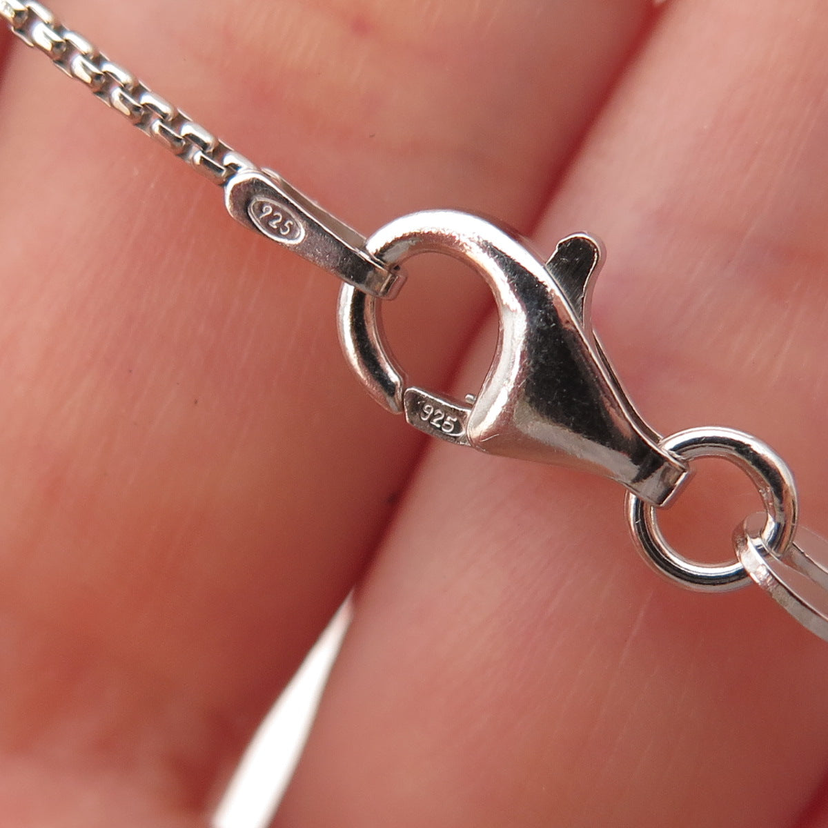 Or Paz PZ 925 Sterling Silver Vintage Israel Heart Round Box Chain Necklace 18"