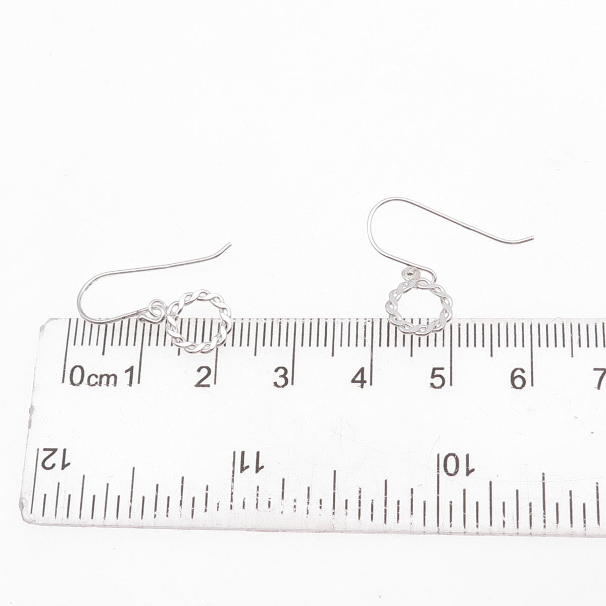 925 Sterling Silver Twisted Circle Dangle Earrings