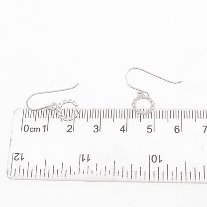925 Sterling Silver Twisted Circle Dangle Earrings