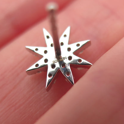 925 Sterling Silver Real Round-Cut Cognac & White Diamond Stud Earrings