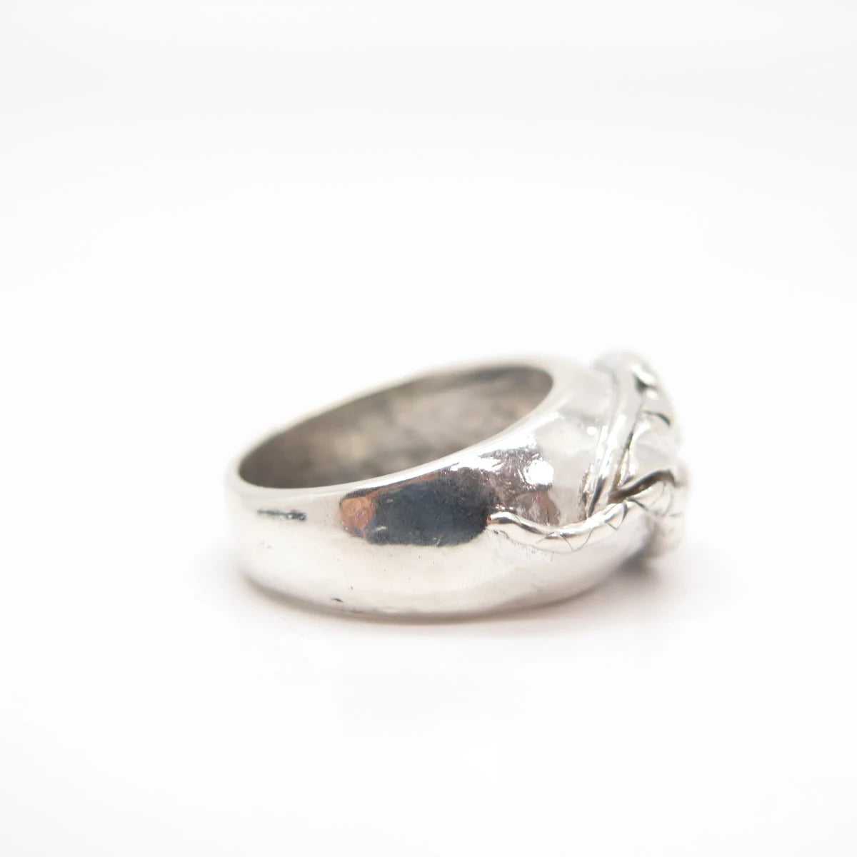 925 Sterling Silver Vintage Snake Cross Ring Size 6.5