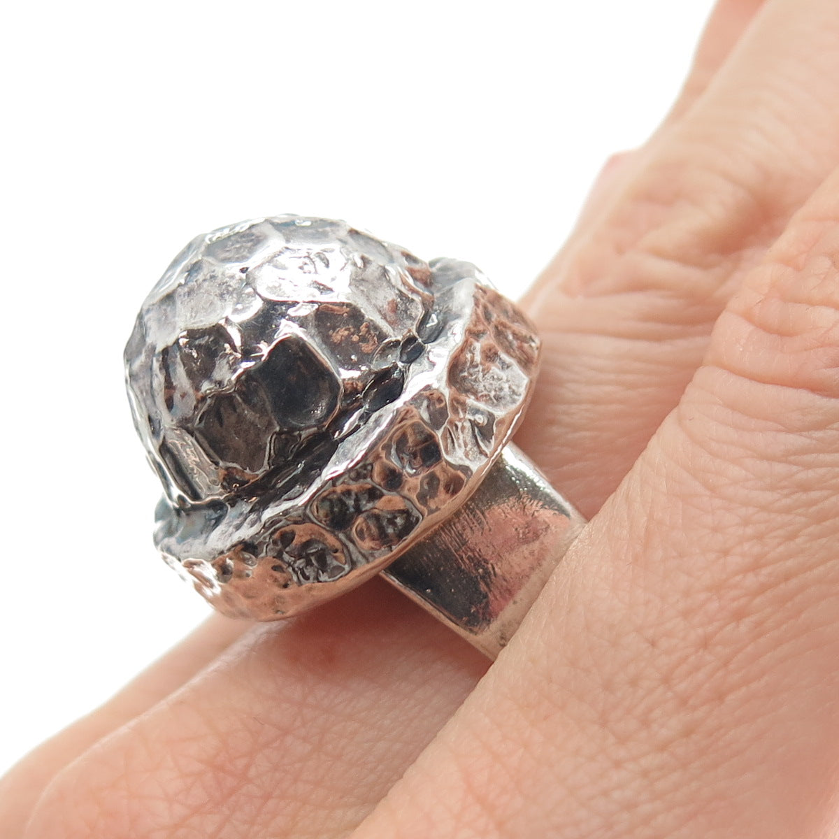 MB Margaret Bowman 925 Sterling Silver Vintage Modernist Dome Ring Size 8.75
