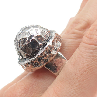 MB Margaret Bowman 925 Sterling Silver Vintage Modernist Dome Ring Size 8.75