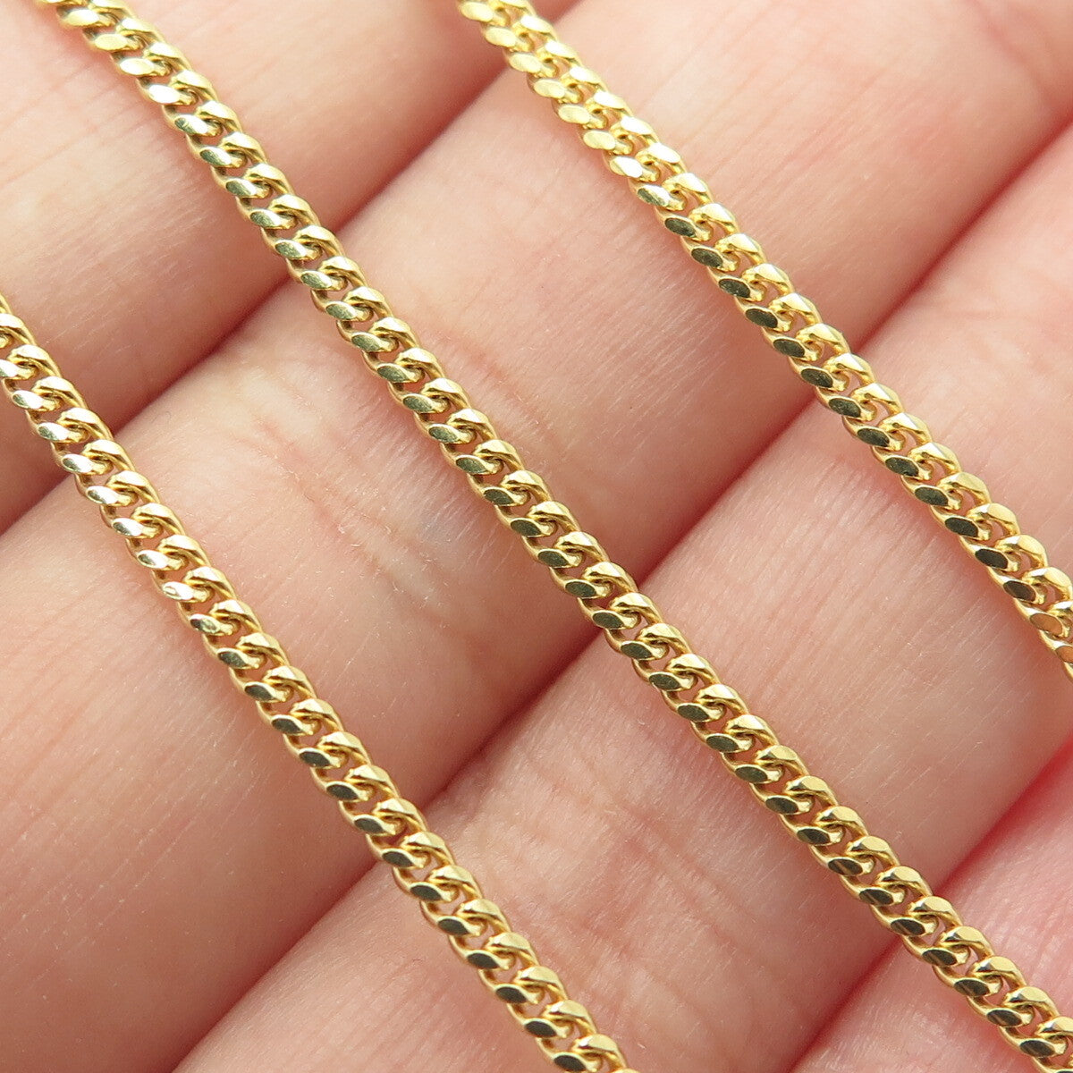 P. LUX 925 Sterling Silver Gold Plated Italy Miami Cuban Chain Necklace 18"