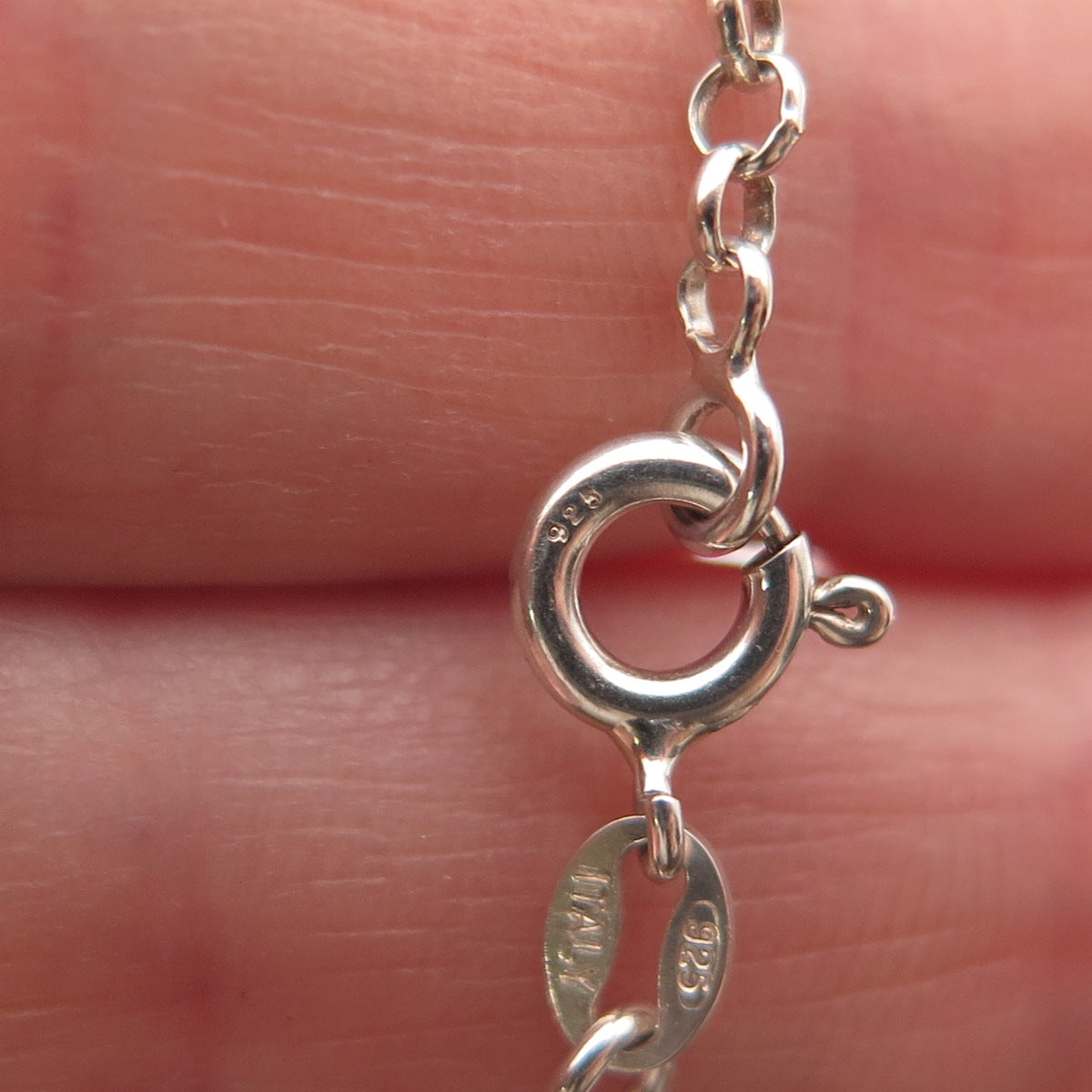 925 Sterling Silver Italy Round-Cut C Z Letter A Initial Rolo Link Bracelet 5"
