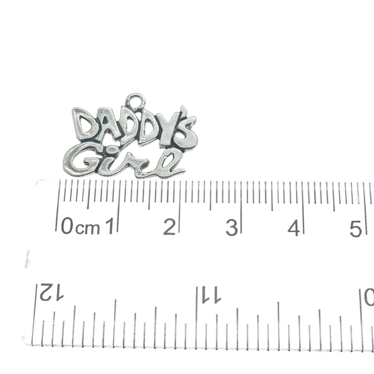 SUNDANCER 925 Sterling Silver Vintage Daddy's Girl Oxidized Mini Charm Pendant